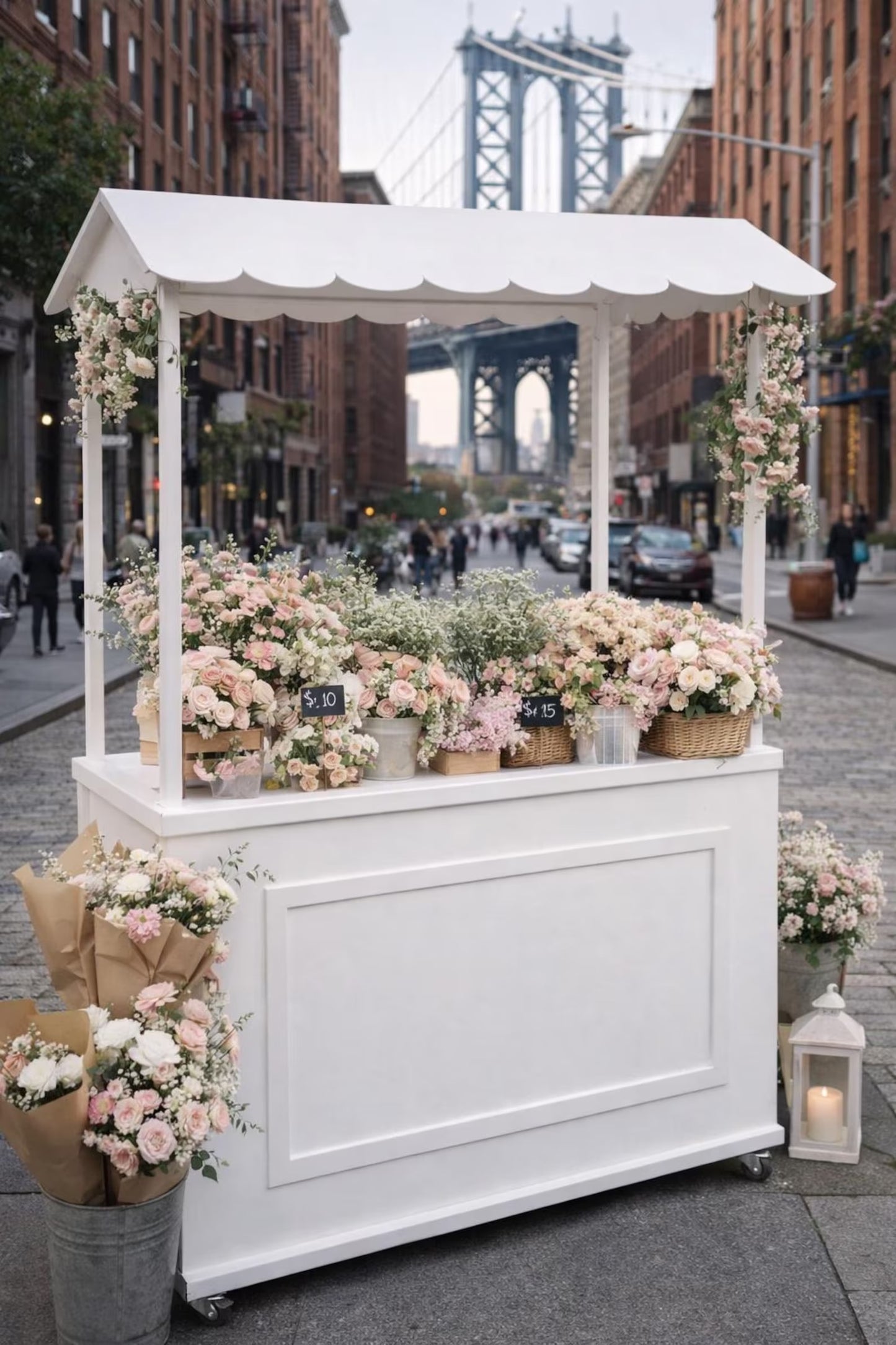 White Wedding Event Cart – 74.8” Tall Modular Welcome Station, Candy & Cocktail Bar Ma. de la luz Aguilar Rodriguez