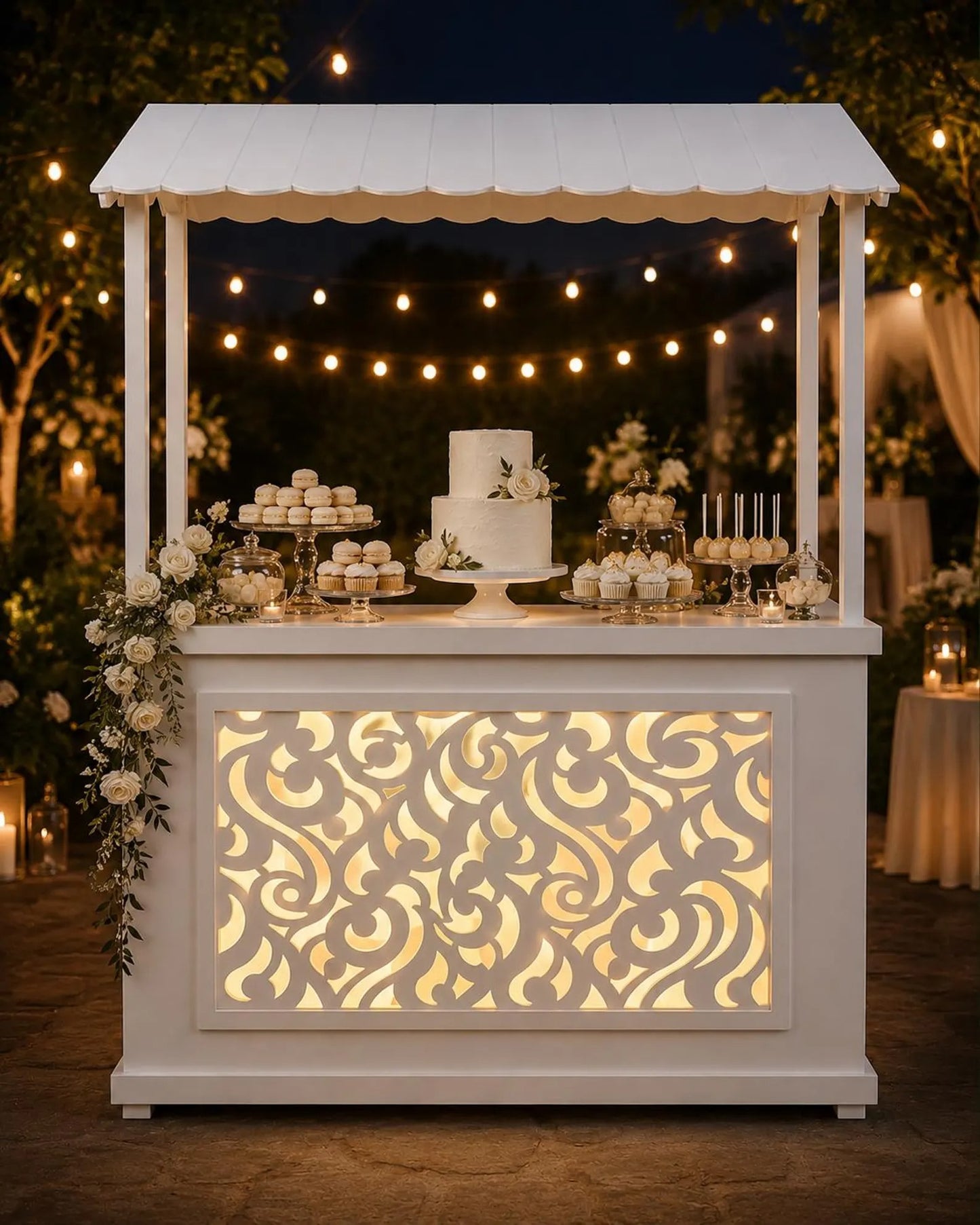 Handcrafted Wedding Candy Bar Stand, Foldable Event Kiosk with Decorative Display Window, Flower Bar Ma. de la luz Aguilar Rodriguez