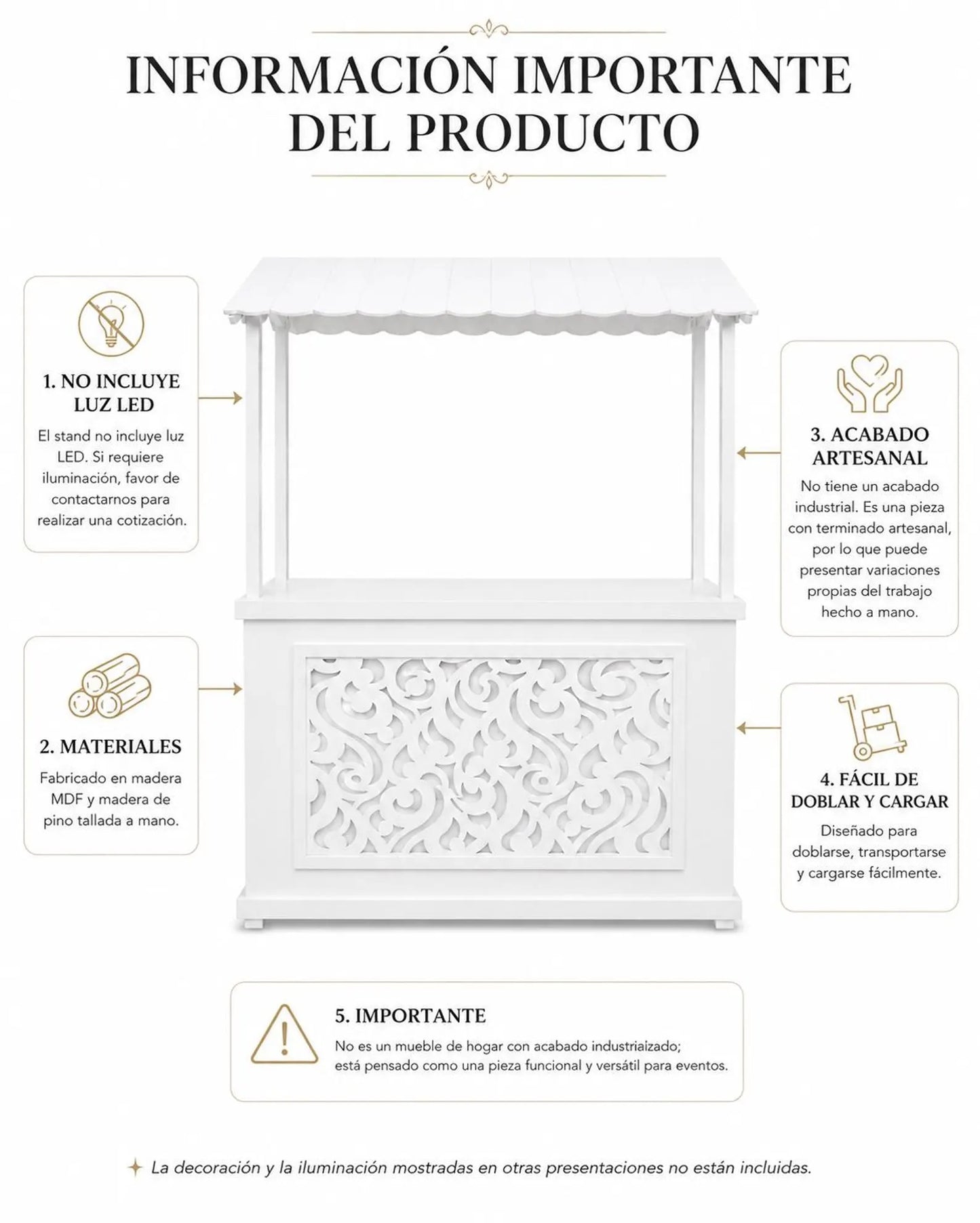 Handcrafted Wedding Candy Bar Stand, Foldable Event Kiosk with Decorative Display Window, Flower Bar Ma. de la luz Aguilar Rodriguez
