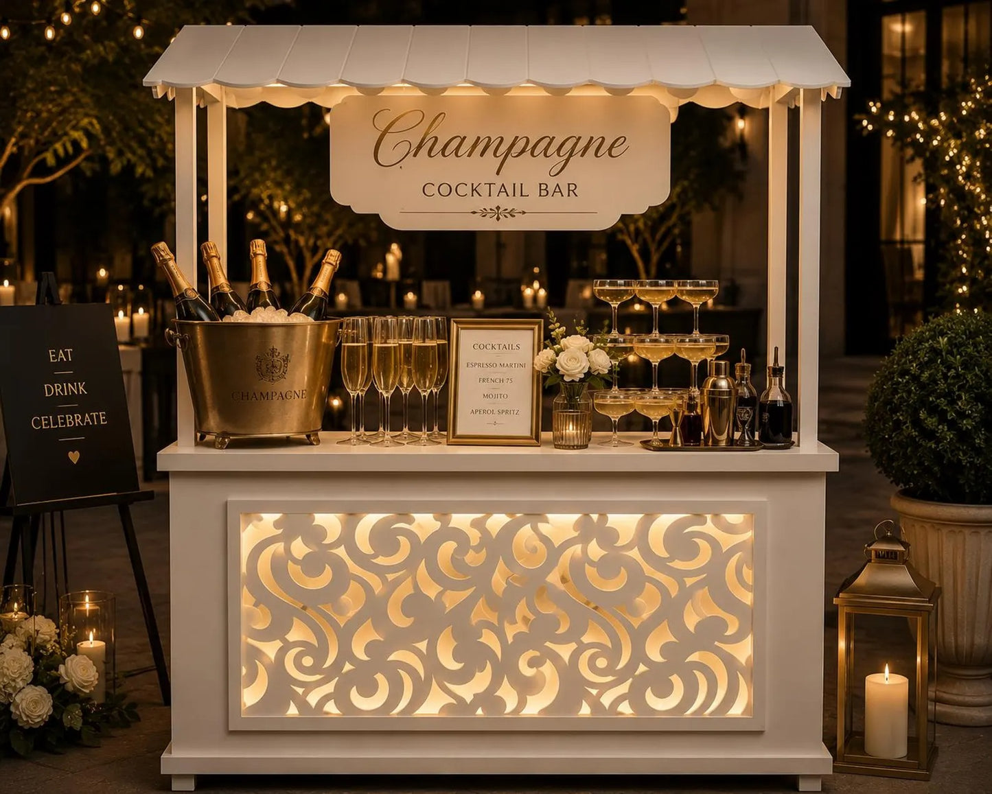 Handcrafted Wedding Candy Bar Stand, Foldable Event Kiosk with Decorative Display Window, Flower Bar Ma. de la luz Aguilar Rodriguez